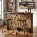 MAYEERTY 63 Rustic Bar Cart with 2-Tier Open Storage, Metal Frame & Particleboard Home Serving Cart, 220lbs Capacity Adjustable Feet