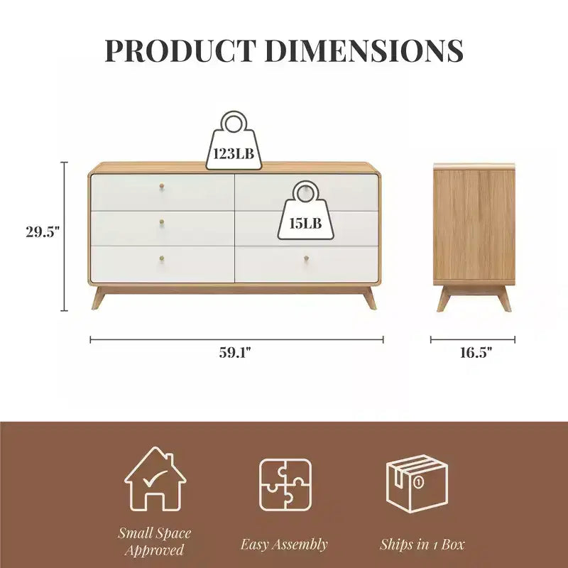 Ren Home Leva 6 Drawer Dresser