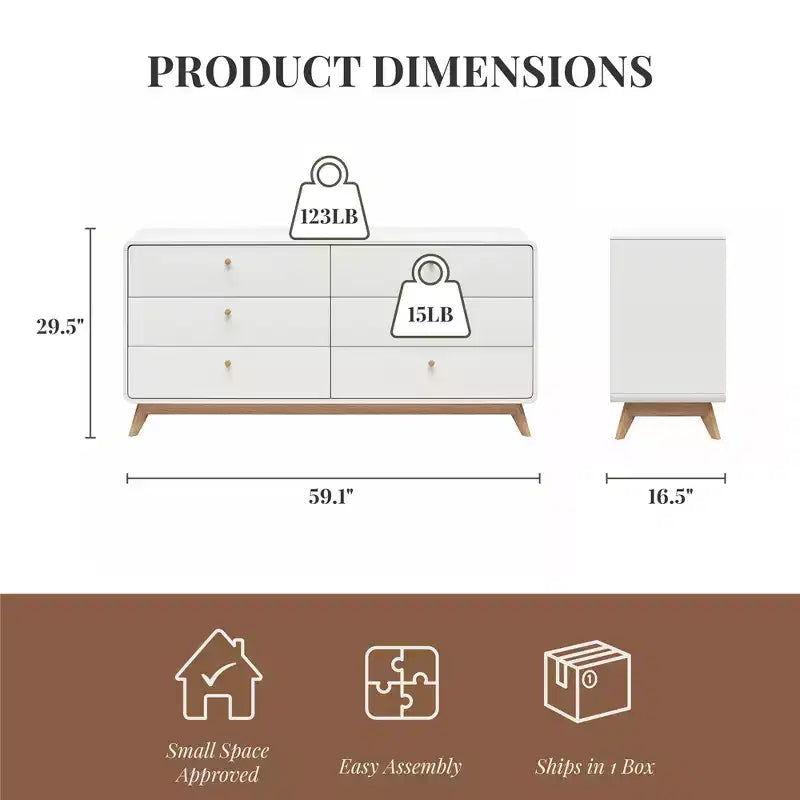 Ren Home Leva 6 Drawer Dresser