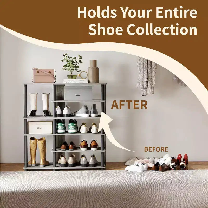 HOMLUX 6 Tier Shoe Rack Freestanding Shoe Organizer, Holds 13 Pairs