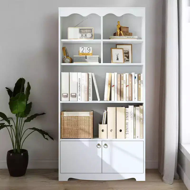 GustoWave 5-Tier Bookcase and Bookshelf, Large 63 Inch Tall Floor Standing Book Shelf, Toy Display Storage Shelves, Bookcase Storage Shelves