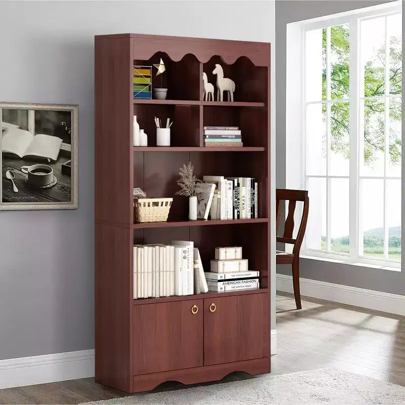 GustoWave 5-Tier Bookcase and Bookshelf, Large 63 Inch Tall Floor Standing Book Shelf, Toy Display Storage Shelves, Bookcase Storage Shelves