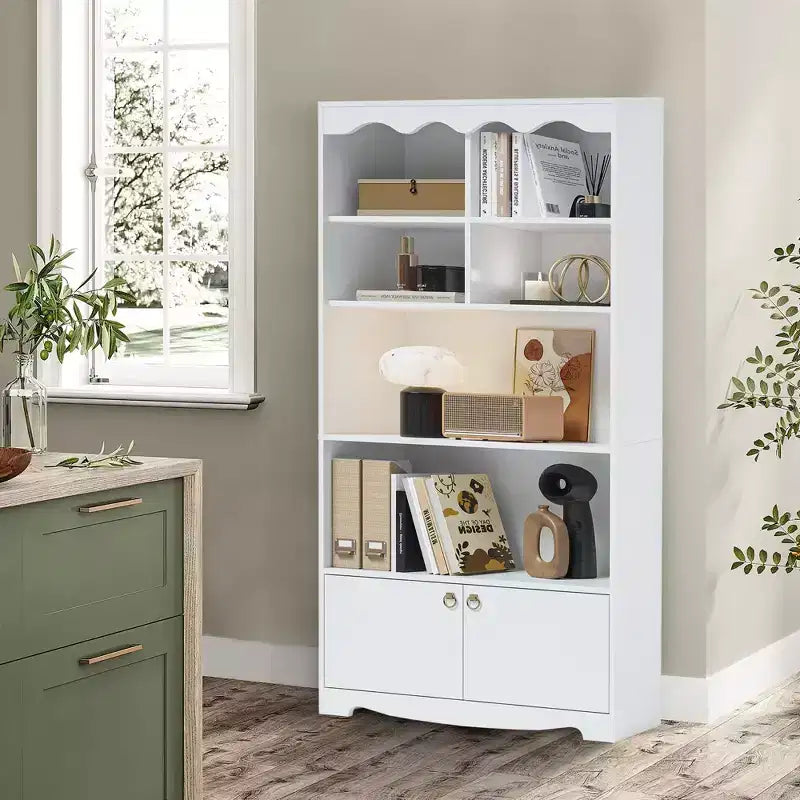 GustoWave 5-Tier Bookcase and Bookshelf, Large 63 Inch Tall Floor Standing Book Shelf, Toy Display Storage Shelves, Bookcase Storage Shelves