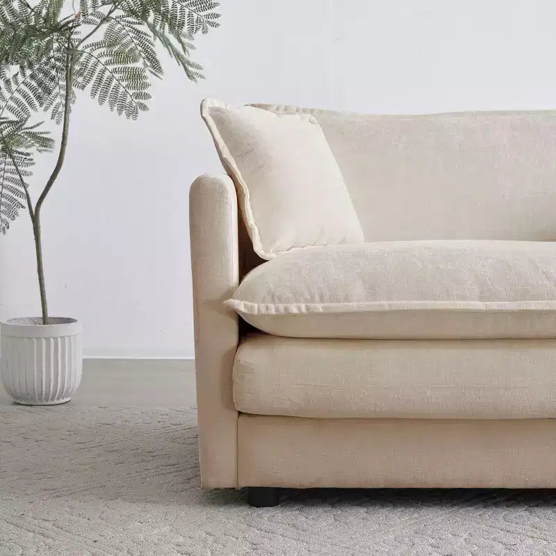 Reversible Chaise U-Shaped Sectional Sofa with Double Extra Ottomans in Green Chenille
