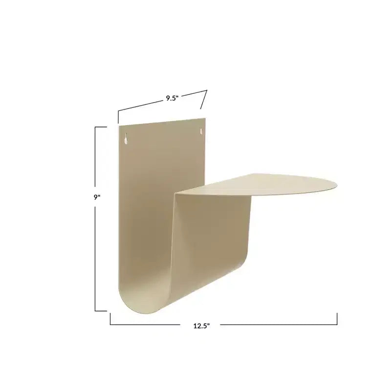 Storied Home Decorative Hanging Metal Wall Magazine Shelf, Cream