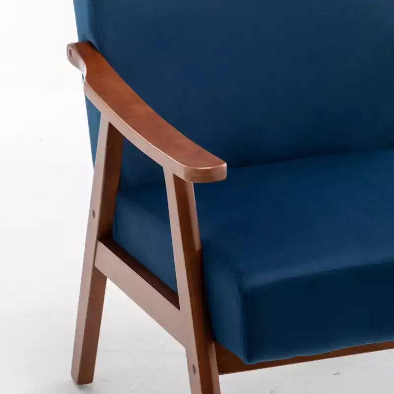 MAYEERTY Mid Century Wingback Accent Chair Solid Wood Frame Thick Backrest Lounge Chair for Living Room