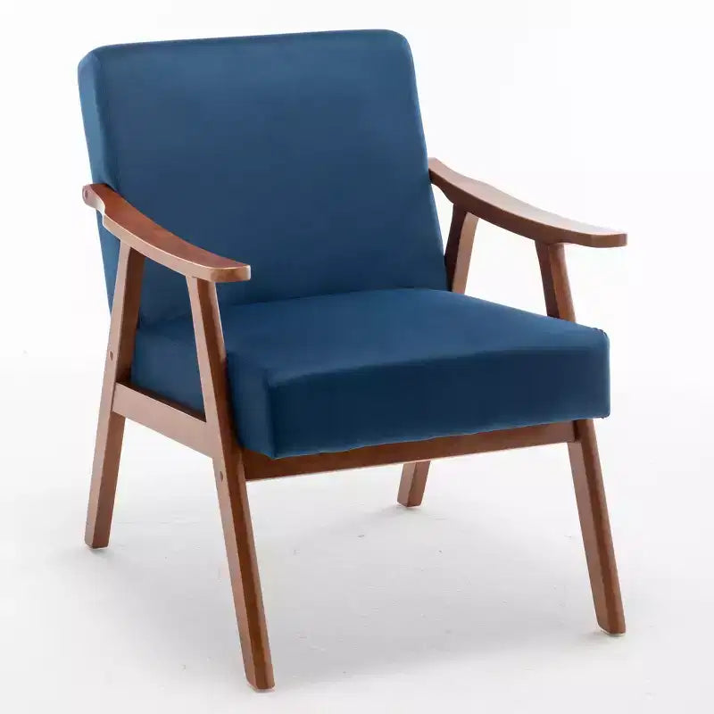 MAYEERTY Mid Century Wingback Accent Chair Solid Wood Frame Thick Backrest Lounge Chair for Living Room