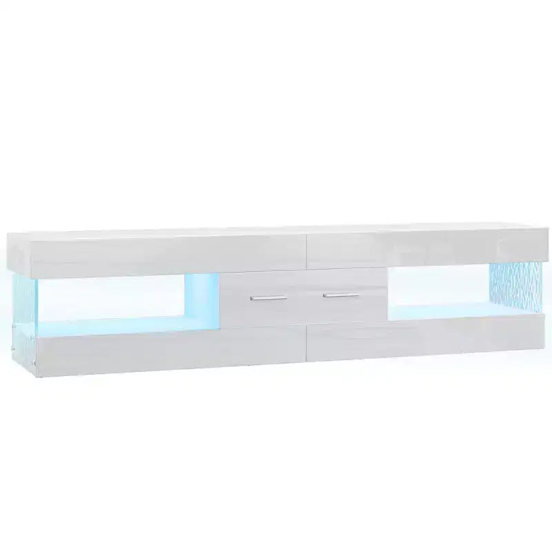 Bestier 67 Gaming TV Stand for TV up to 75, High Gloss Entertainment Center LED Medium Console TV Media Center with Storage Drawer & Open Shelves