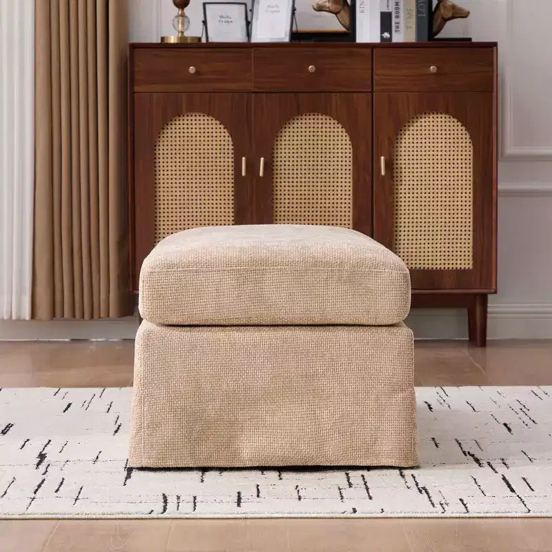 TUYOHW 46 Modern Bench Ottoman with Chenille Upholstered Entryway Bench with Durable Metal Legs End of Bed Bench for Living Room, Entryway