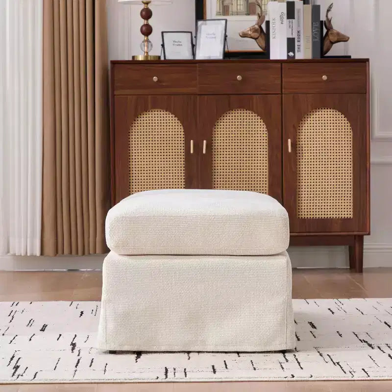 TUYOHW 46 Modern Bench Ottoman with Chenille Upholstered Entryway Bench with Durable Metal Legs End of Bed Bench for Living Room, Entryway