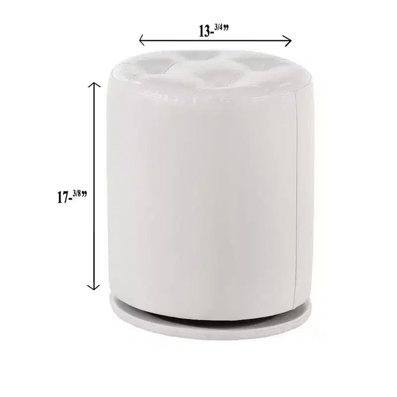 TUYOHW Modern Round Ottoman with Button Tufted Upholstered Vanity Stool with Swivel Base Swivel Shoe Bench Foot Stool for Living Room, Entryway