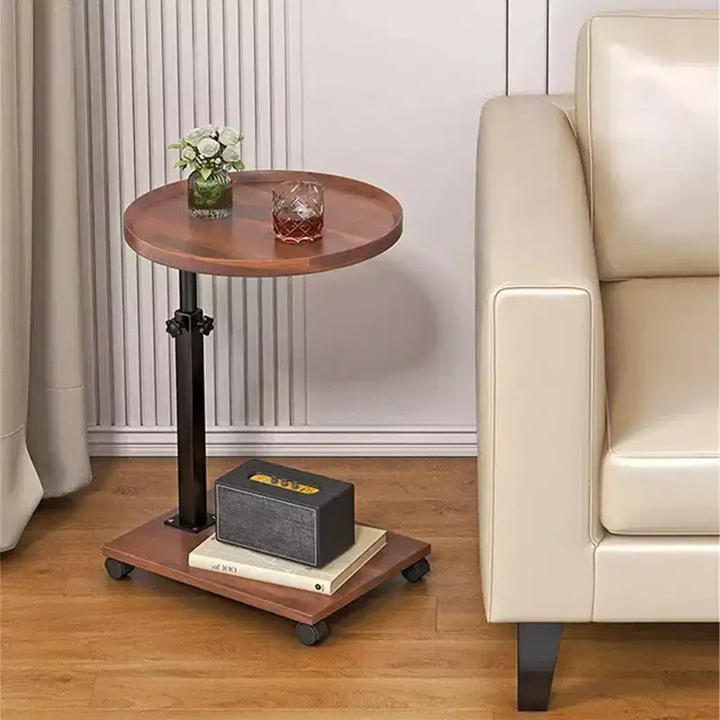 360 Rotatable Sofa Tray Table for Couch Arm - C-Shaped End Table with Phone & Tablet Slots, TV Tray Table, Side Table Tray for Living Room & Bedroom
