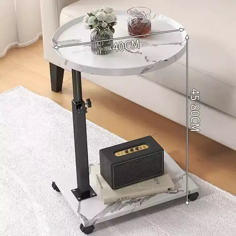 360 Rotatable Sofa Tray Table for Couch Arm - C-Shaped End Table with Phone & Tablet Slots, TV Tray Table, Side Table Tray for Living Room & Bedroom