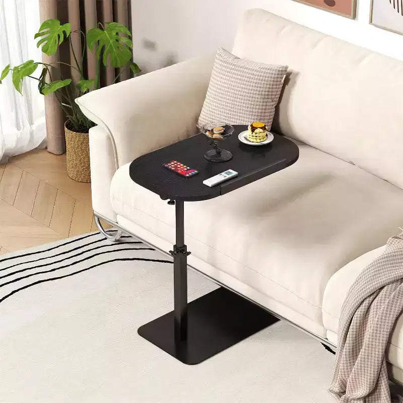 360 Rotatable Sofa Tray Table for Couch Arm - C-Shaped End Table with Phone & Tablet Slots, TV Tray Table, Side Table Tray for Living Room & Bedroom