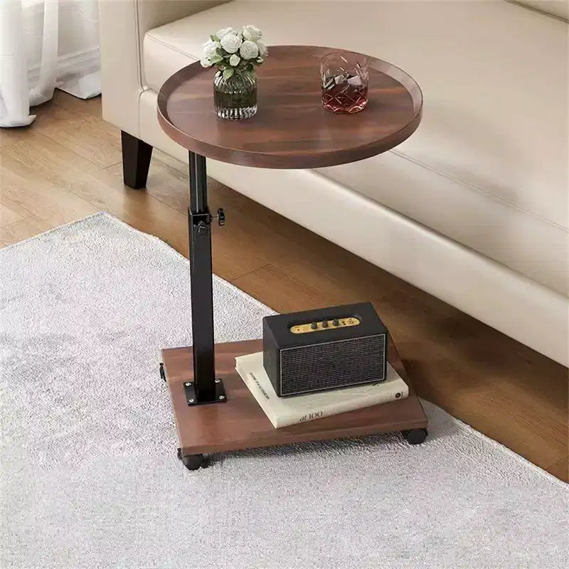 360 Rotatable Sofa Tray Table for Couch Arm - C-Shaped End Table with Phone & Tablet Slots, TV Tray Table, Side Table Tray for Living Room & Bedroom