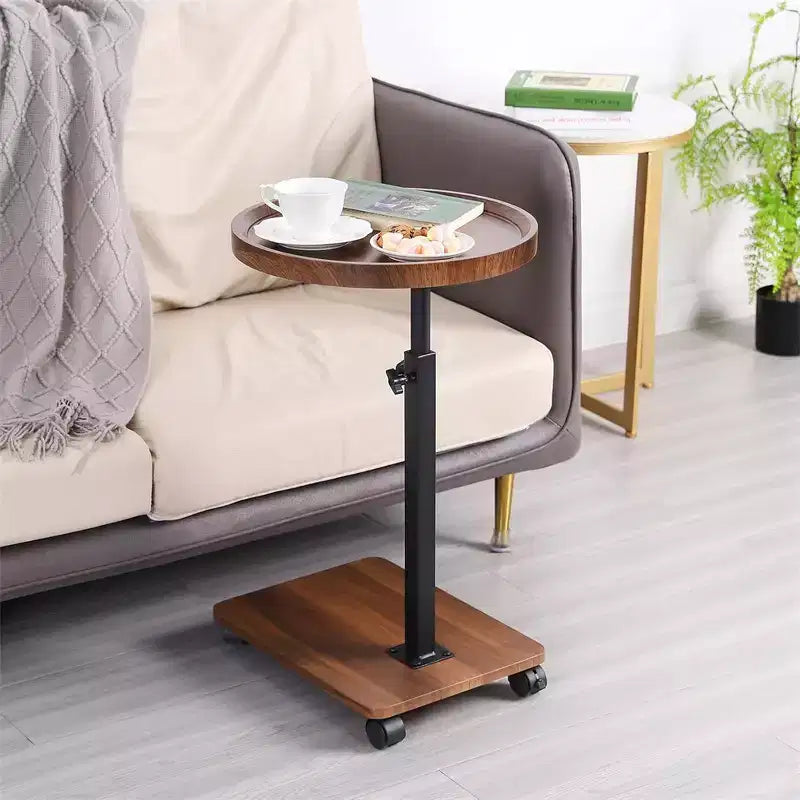 360 Rotatable Sofa Tray Table for Couch Arm - C-Shaped End Table with Phone & Tablet Slots, TV Tray Table, Side Table Tray for Living Room & Bedroom