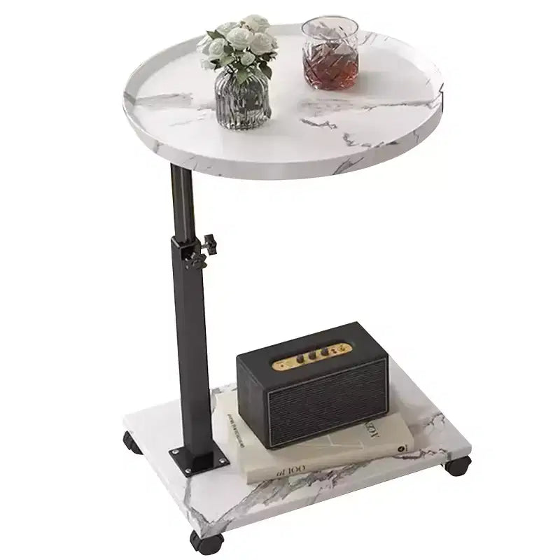 360 Rotatable Sofa Tray Table for Couch Arm - C-Shaped End Table with Phone & Tablet Slots, TV Tray Table, Side Table Tray for Living Room & Bedroom