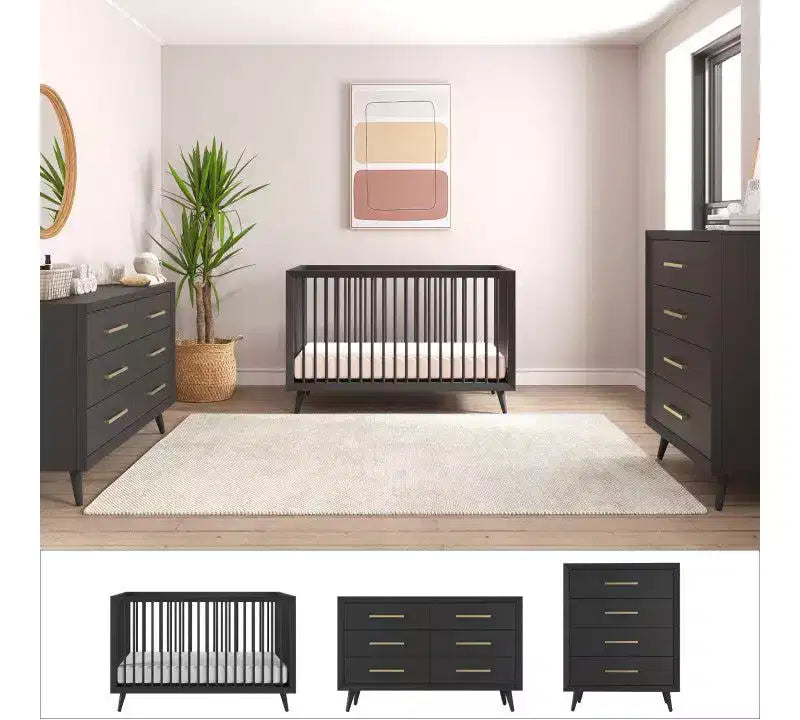 Child Craft Cranbrook Crib, Dresser and Chest Nursery Set, 3-Piece, Includes 4-in-1 Convertible Crib, Dresser and Chest