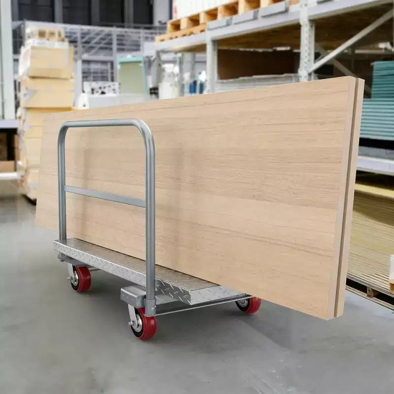 2-in-1 Platform Truck, 2500 LBS Heavy Duty Steel Panel Dolly, 36 x 24 Inch Panel Truck Cart with 4 Handrails & Rubber Swivel Casters