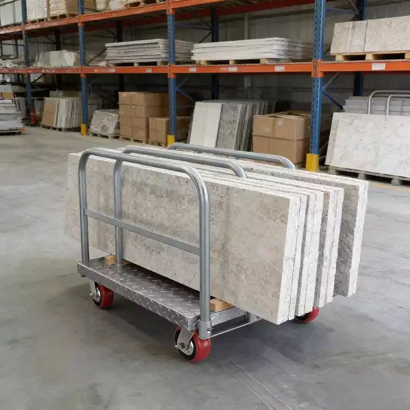 2-in-1 Platform Truck, 2500 LBS Heavy Duty Steel Panel Dolly, 36 x 24 Inch Panel Truck Cart with 4 Handrails & Rubber Swivel Casters