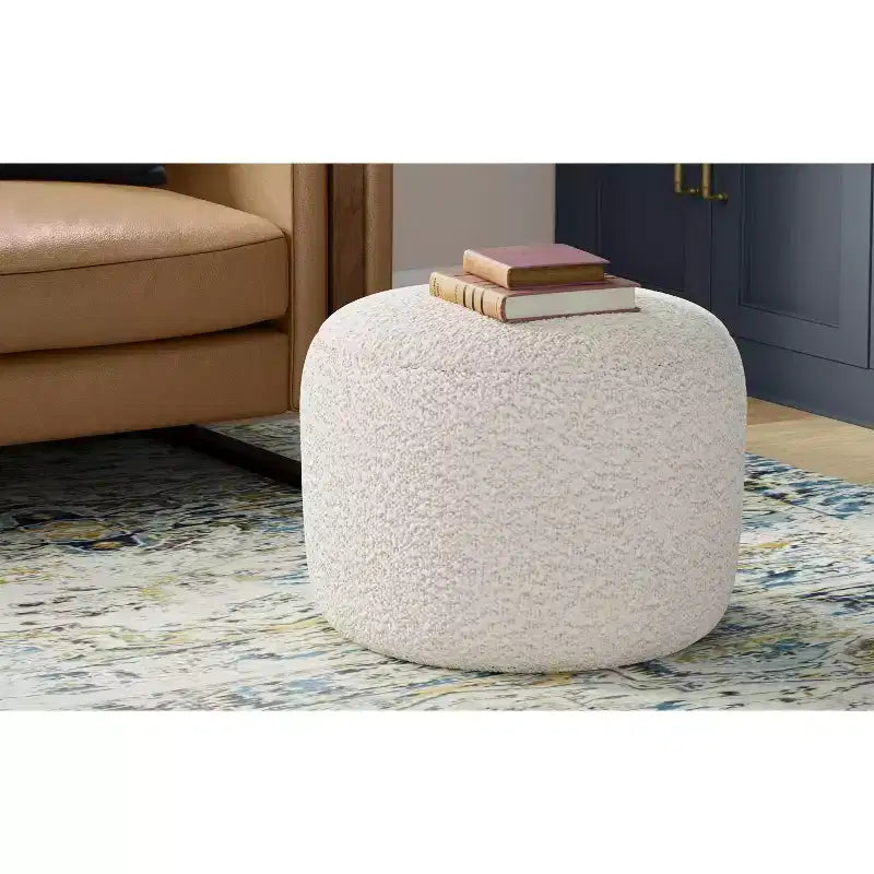 Lyanna 18 inch Wide Contemporary Pouf