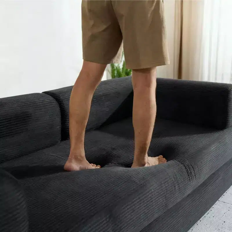 Okak Modren Compression Convertible Floor Sofa Bed with Back Pillows,Boneless Futon Couch Living Room,Apartment