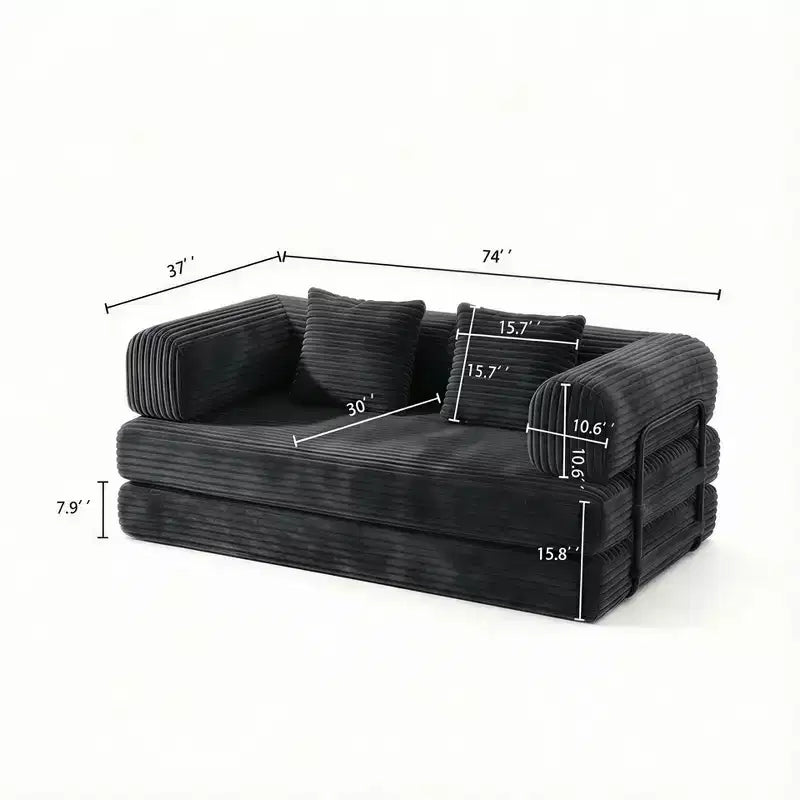 Okak Modren Compression Convertible Floor Sofa Bed with Back Pillows,Boneless Futon Couch Living Room,Apartment