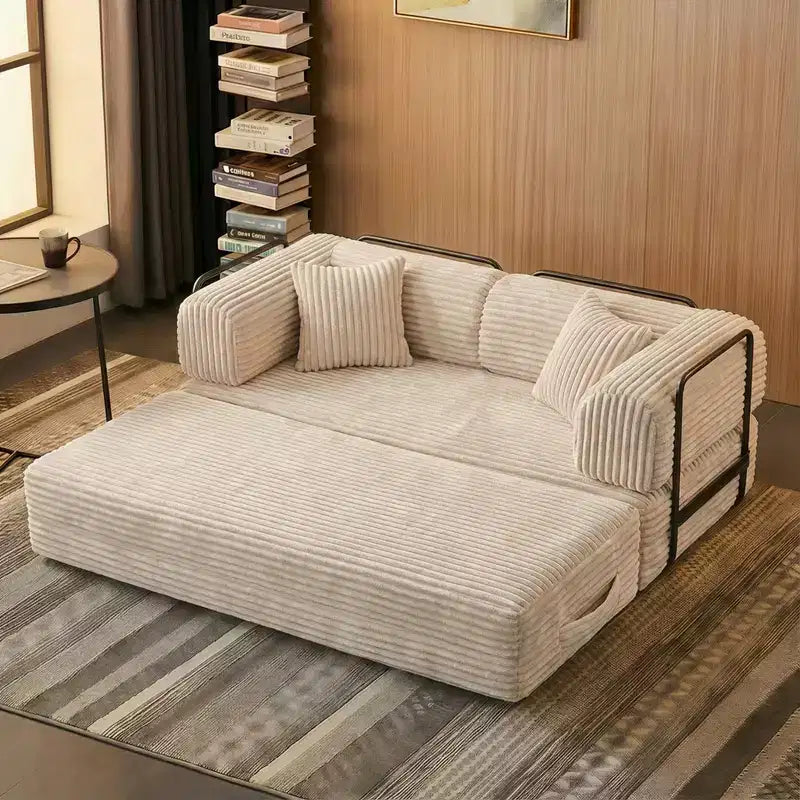 Okak Modren Compression Convertible Floor Sofa Bed with Back Pillows,Boneless Futon Couch Living Room,Apartment