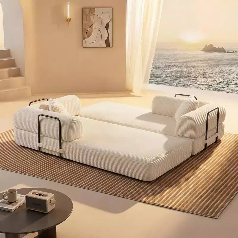 Okak Modren Compression Convertible Floor Sofa Bed with Back Pillows,Boneless Futon Couch Living Room,Apartment
