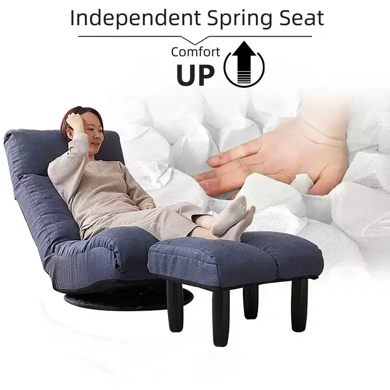 TUYOHW Swivel Accent Chair with Ottoman,Ergonomic Lounge Chair with Multi-Position Backrest and Headrest,Single Sofa for Living Room,Bedroom