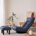 TUYOHW Swivel Accent Chair with Ottoman,Ergonomic Lounge Chair with Multi-Position Backrest and Headrest,Single Sofa for Living Room,Bedroom