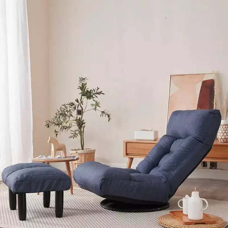 TUYOHW Swivel Accent Chair with Ottoman,Ergonomic Lounge Chair with Multi-Position Backrest and Headrest,Single Sofa for Living Room,Bedroom