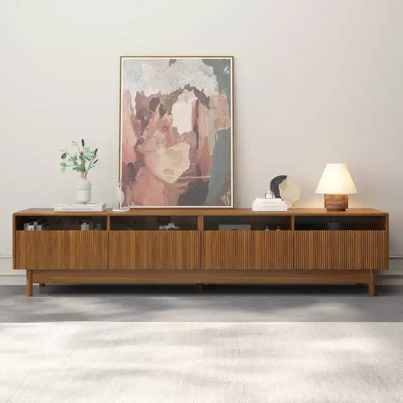 TV Stand 78-Inch, Fits TVs up to 85, Modern Entertainment Center with Drawers, Glass Drawer TV Console for Bedroom, Living Room