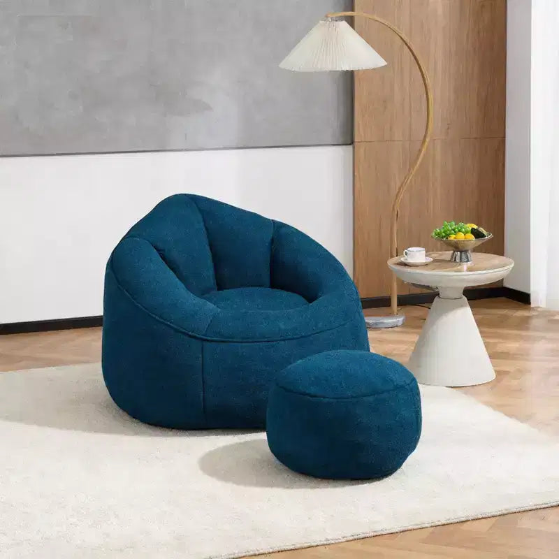 Bedding Bean Bag Sofa Chair High Pressure Foam Bean Bag Chair Adult Material with Padded Foam Padding Compressed Bean Bag With Footrest