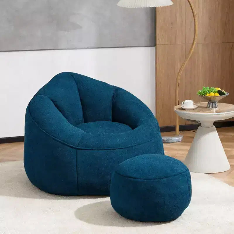 Bedding Bean Bag Sofa Chair High Pressure Foam Bean Bag Chair Adult Material with Padded Foam Padding Compressed Bean Bag With Footrest