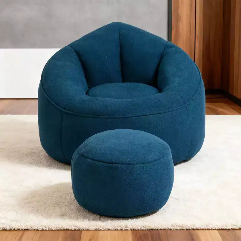 Bedding Bean Bag Sofa Chair High Pressure Foam Bean Bag Chair Adult Material with Padded Foam Padding Compressed Bean Bag With Footrest