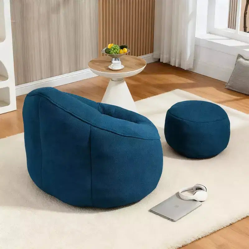 Bedding Bean Bag Sofa Chair High Pressure Foam Bean Bag Chair Adult Material with Padded Foam Padding Compressed Bean Bag With Footrest
