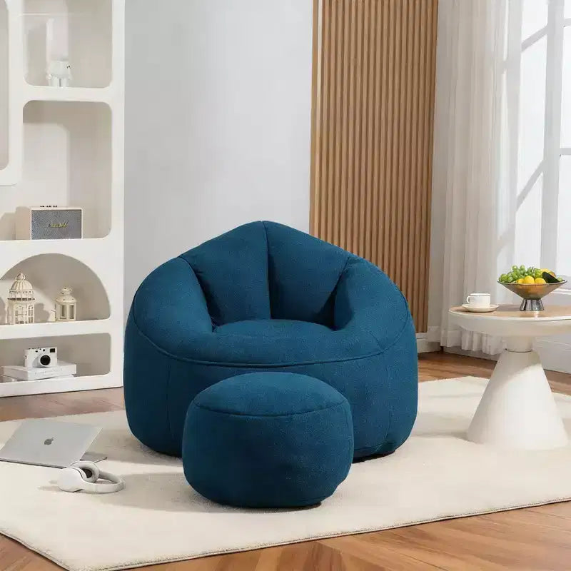 Bedding Bean Bag Sofa Chair High Pressure Foam Bean Bag Chair Adult Material with Padded Foam Padding Compressed Bean Bag With Footrest
