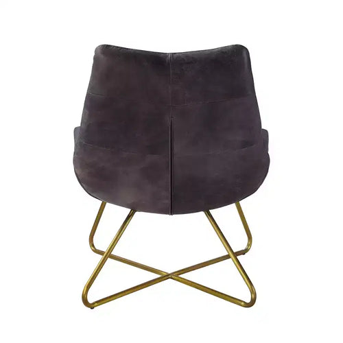 31" Dhalsim Accent Chair Antique BlackTop Grain Leather - Acme Furniture
