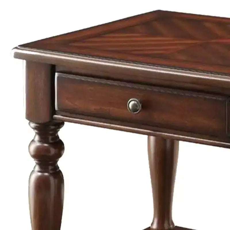 Acme Furniture Farrel End Table Walnut : Living Room Furniture with Storage Shelf, MDF Veneer Finish