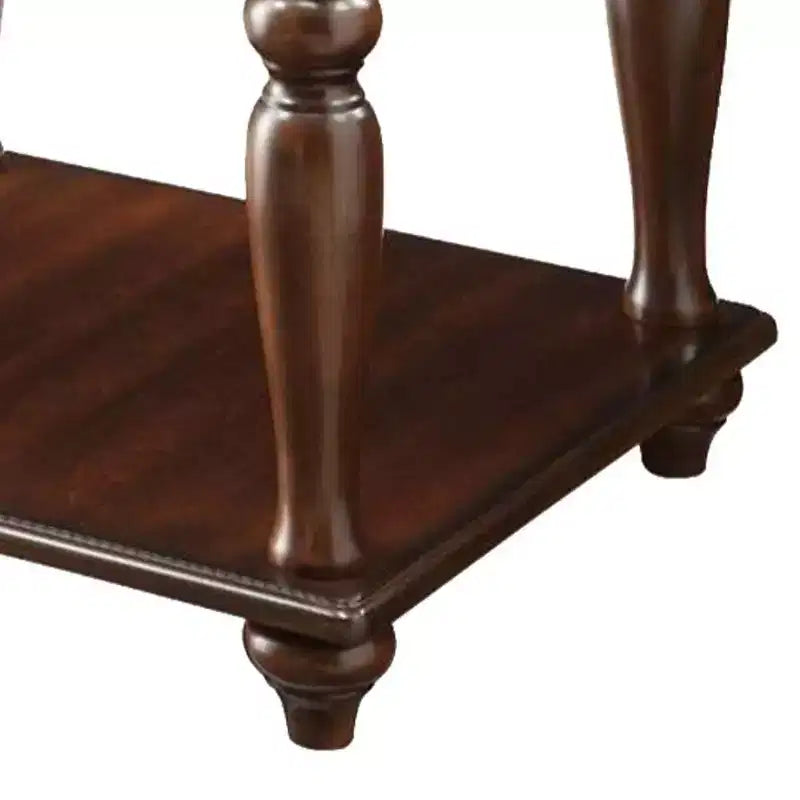 Acme Furniture Farrel End Table Walnut : Living Room Furniture with Storage Shelf, MDF Veneer Finish