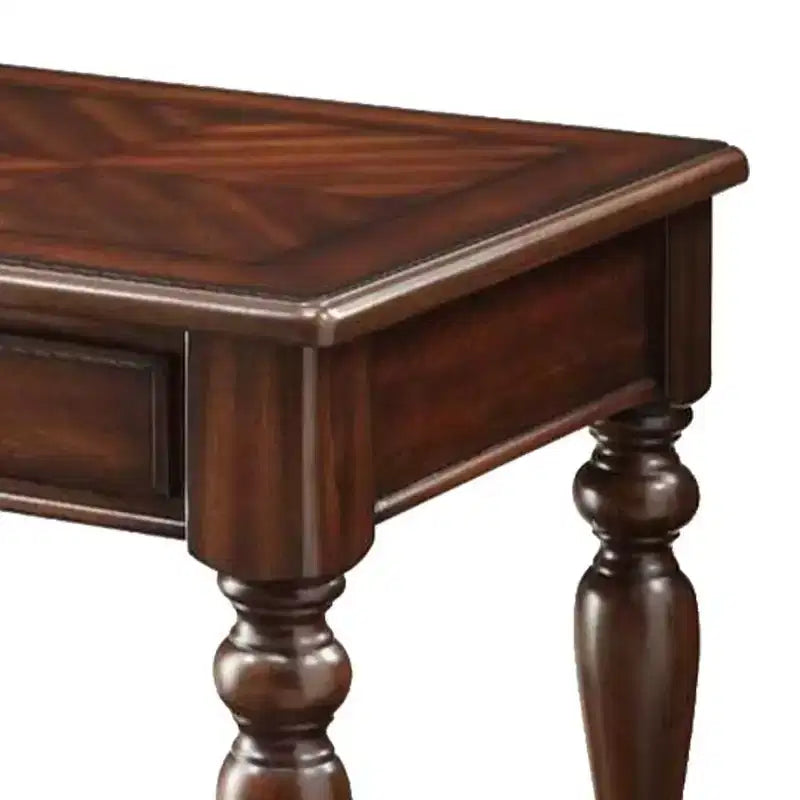 Acme Furniture Farrel End Table Walnut : Living Room Furniture with Storage Shelf, MDF Veneer Finish