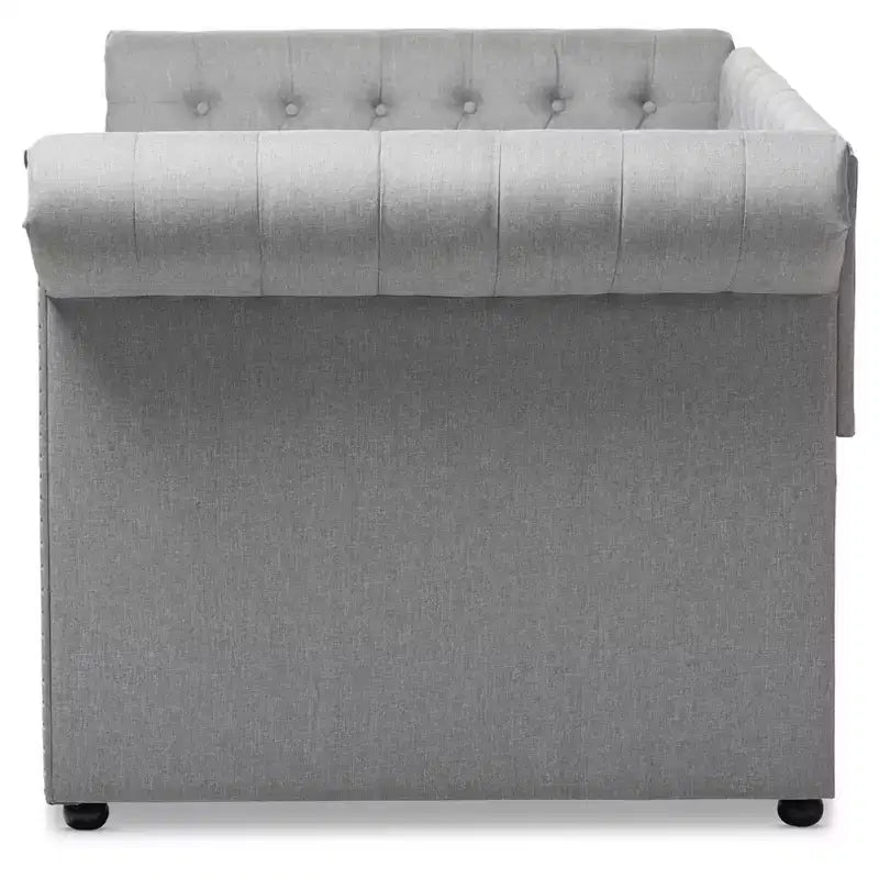 Twin Mabelle Modern and Contemporary Fabric Trundle Daybed - Baxton Studio