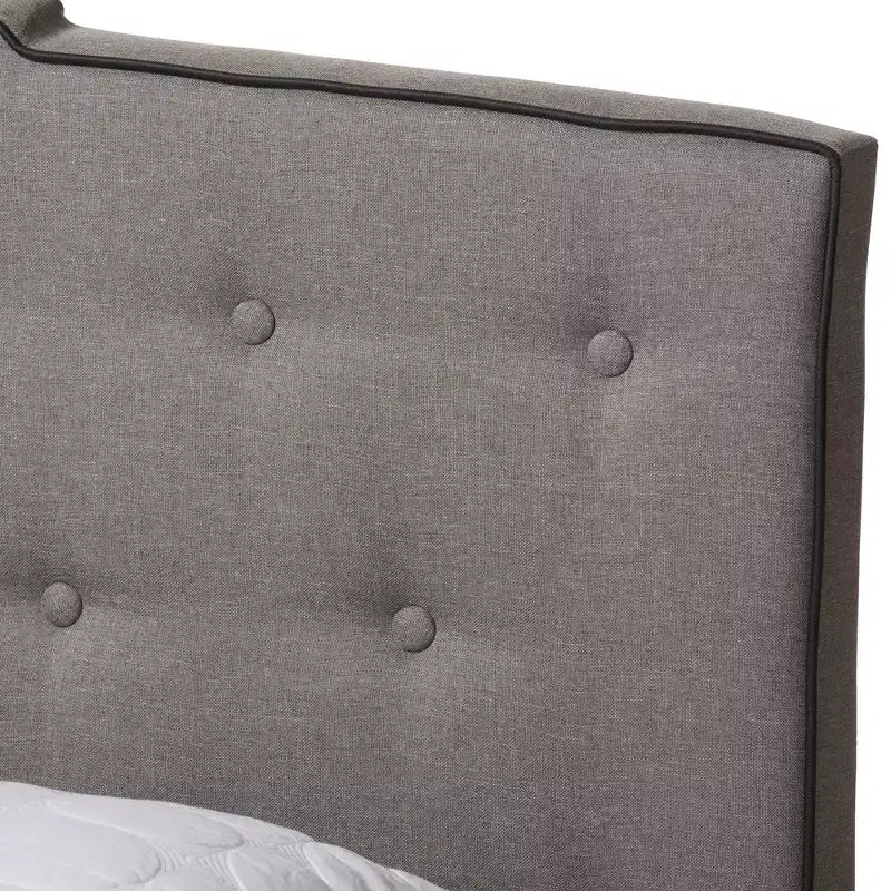 Vivienne Modern and Contemporary Fabric Upholstered Bed Light Gray - Baxton Studio