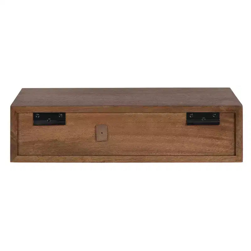 Kate and Laurel Hutton Rectangle Wood Floating Side Table, 22x10x5.5, Walnut Brown
