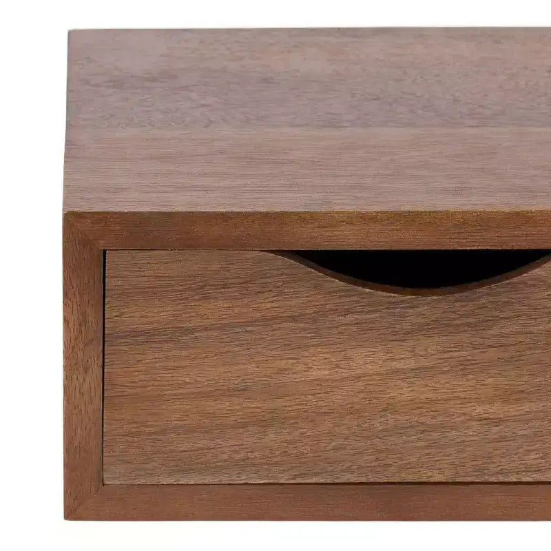 Kate and Laurel Hutton Rectangle Wood Floating Side Table, 22x10x5.5, Walnut Brown