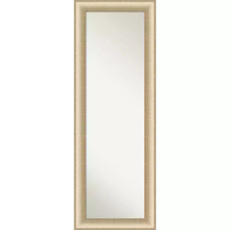 Amanti Art Elegant Brushed Honey Non-Beveled On the Door Mirror Full Length Mirror, Wall Mirror 52.75 in. x 18.75 in.
