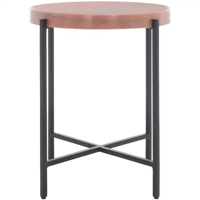 Azula Stone Top Accent Table - ACC3706 - Burnt Orange/Black - Safavieh