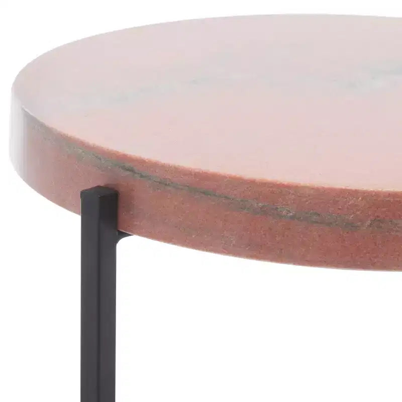 Azula Stone Top Accent Table - ACC3706 - Burnt Orange/Black - Safavieh