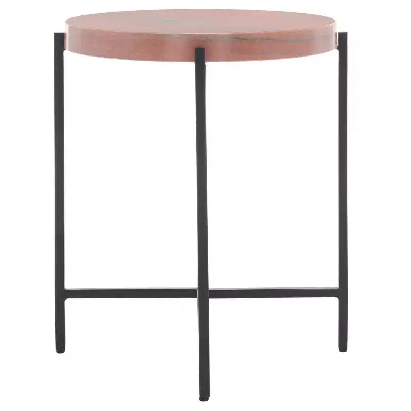 Azula Stone Top Accent Table - ACC3706 - Burnt Orange/Black - Safavieh